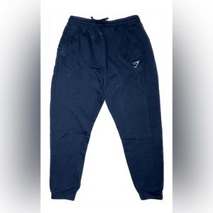 Gymshark Zippered Crest Joggers | Navy Blue | Large